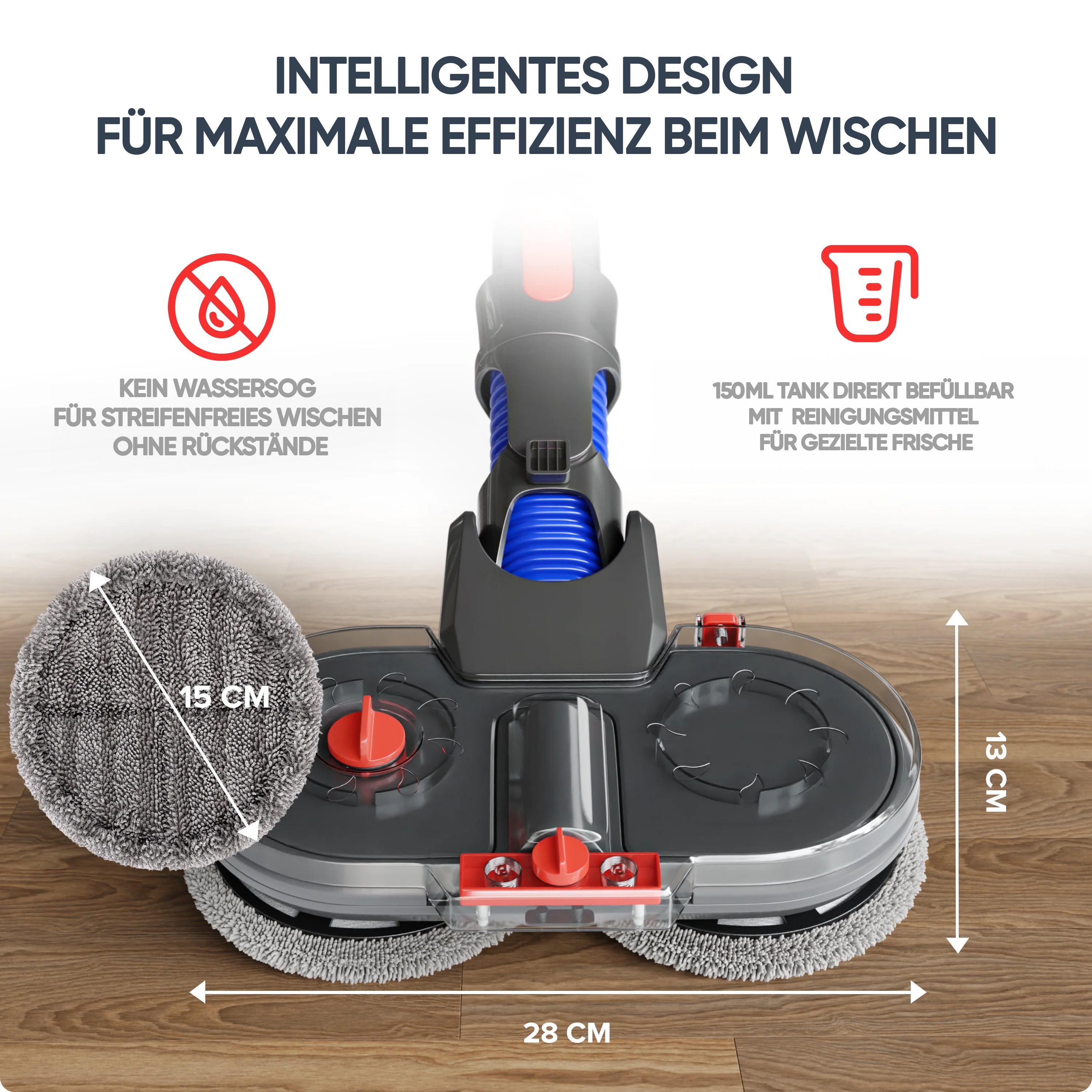 Elektrischer Wischaufsatz passend für Dyson (inkl. 6 Wischpads)
